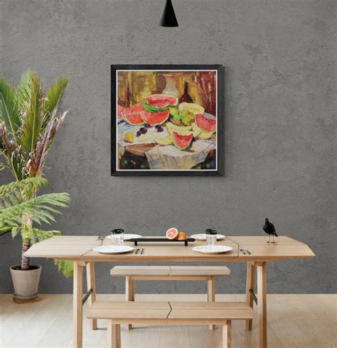 Still Life With Watermelon Oil Painting By Alisa Onipchenko