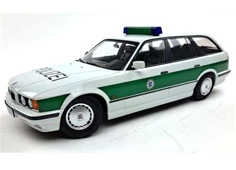 Modellauto BMW 5 Series Touring E34 1996 Polizei White Green