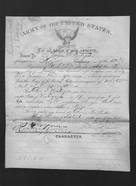 K Civil War 102nd Usct Us Colored Troops Major Discharge Papers 1865