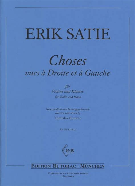 Choses Vues A Droite Et A Gauche De Erik Satie Acheter Dans La