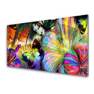 Tableaux Sur Verre Abstrait Art Multicolore Tulup Fr