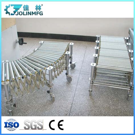 Gravity Loading Unloading Flexible Container Expanded Roller Conveyor