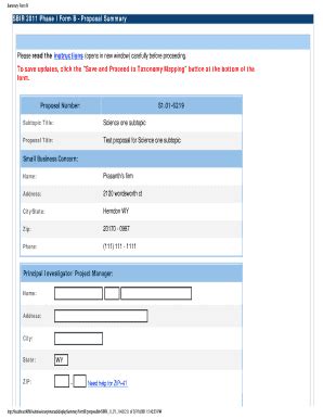 Fillable Online Sbir Gsfc Nasa Summary Form B Nasa S Sbir Sttr