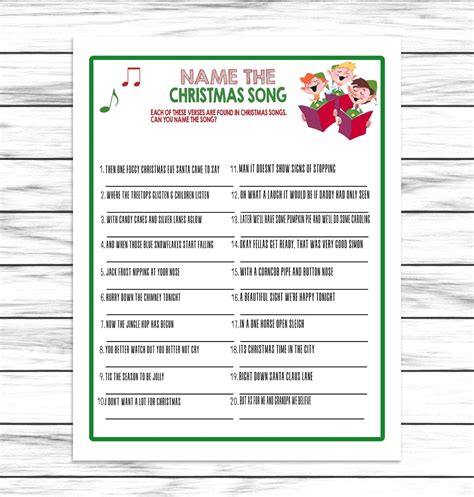 Guess the Christmas Song Game Xmas Songs Printable or - Etsy in 2022 ...