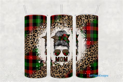 Christmas Buffalo Plaid Mom Tumbler Wrap Graphic By 247digitaldesigns