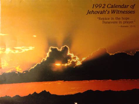 Jw Calendar 1992 Jehovahs Witnesses Rejoice Prayers Celestial Art