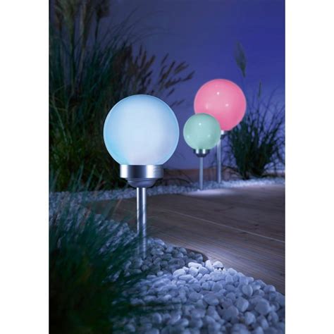 Lampka ogrodowa SOLARNA KULA 15cm LED CIEPŁA RGB 5904261903900 LedOne