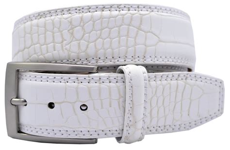 White Leather Golf Belts For Men Iucn Water