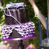 Black Purple Gothic Wedding Cake Decorated Cake By Cakesdecor