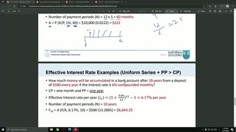 شرح اقتصاد هندسى Effective Interest Rate Fall 2022 Part 2 YouTube