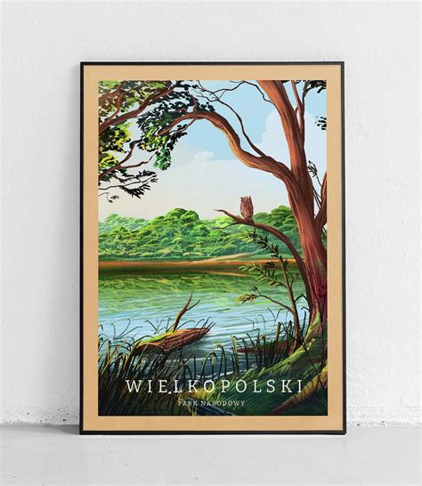 Wielkopolski Park Narodowy plakat vintage 30 x 40 cm Gładki