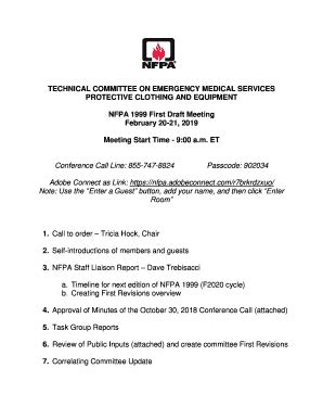 Fillable Online NFPA Technical Committee On Emergency Medical Services