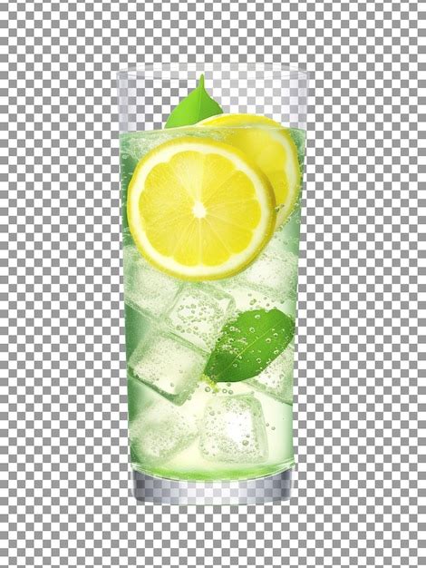 Premium Psd Tasty Lemon Lime Soda Glass Isolated On Transparent