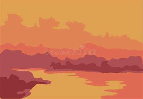 Fondo Hermoso De La Puesta Del Sol Del Mar Ilustraci N Del Vector