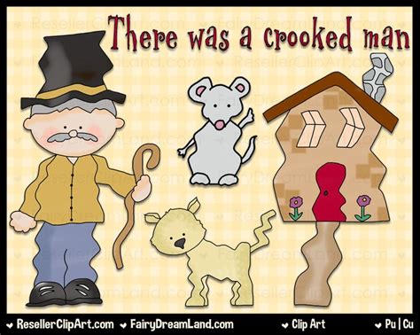 There Was A Crooked Man Digital Clip Art Commercial Use Etsy