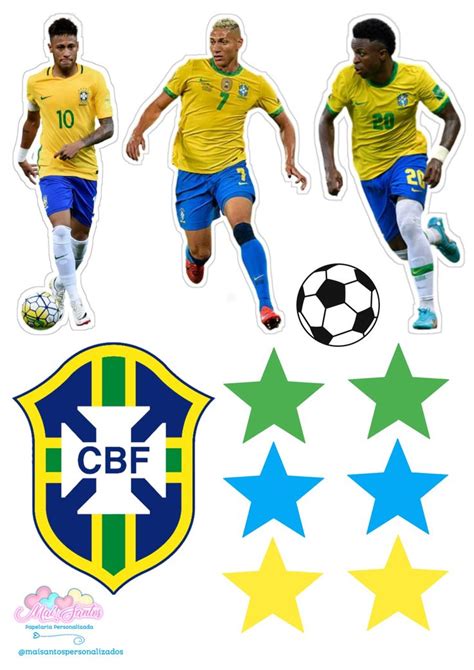 Topper De Bolo Tema Copa Brasil Fiesta Safari Futbol Pel