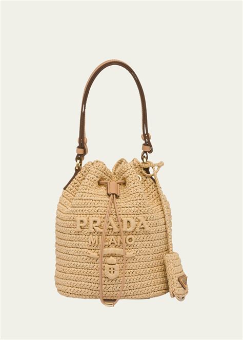 Prada Drawstring Raffia Bucket Bag Bergdorf Goodman