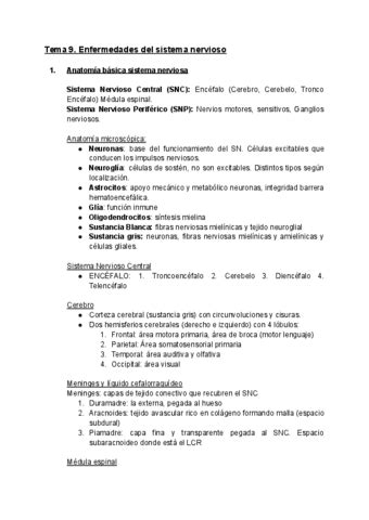 Tema Enfermedades Del Sistema Nervioso Pdf