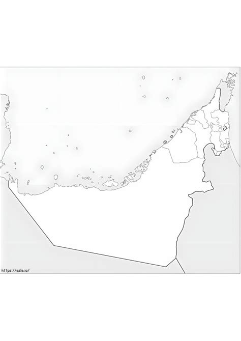 Mapa De Los Emiratos Rabes Unidos Para Colorear