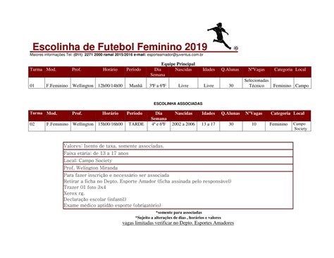 Inscreva Se Na Escolinha De Futebol Feminino Clube Atl Tico Juventus