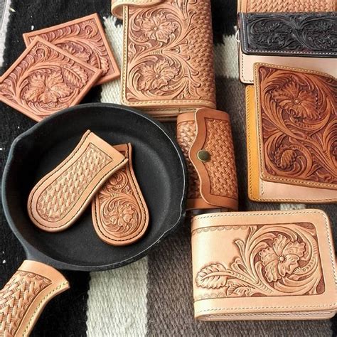 Several Different Types Of Leather Items On A Table