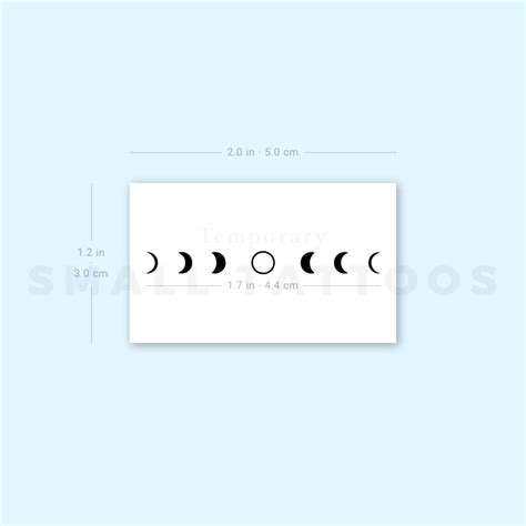 Moon Phases Temporary Tattoo Set Of 3 Small Tattoos