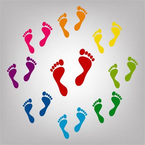 Colored Traces Of Human Feet — Stock Vector © Natalipopova 79294684