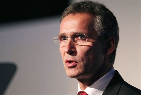 Prime Minister of Norway Jens Stoltenberg seen speaking at the gala benefit for 'Every Woman ...