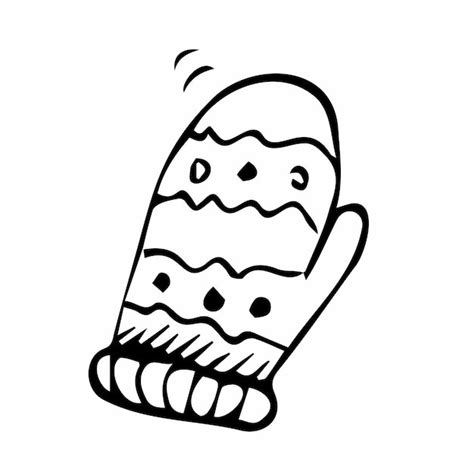 Premium Vector Winter Mitten In The Doodle Style Vector Illustration