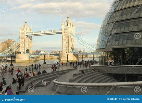 Tower Bridge And City Hall London Editorial Photo Image Of Visitors