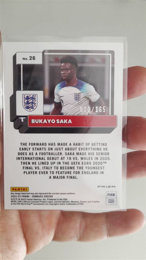 BUKAYO SAKA 165 RED Carte PANINI DONRUSS ELITE FIFA 2022 23 ENGLAND