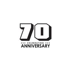 70th Year Celebrating Anniversary Emblem Logo Vector Image