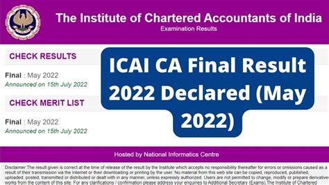 Icai Ca Final Result 2022 Declared Icai Released Ca Final Result May