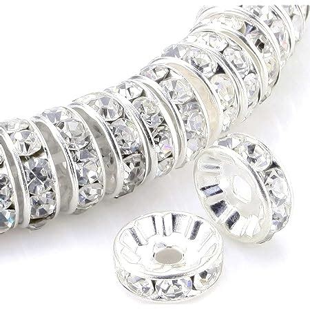 Amazon Allb Pcs Rondelle Spacer Beads Mm Silver Plated Czech