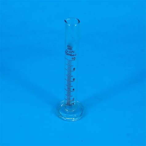 10ml Lab Glass Graduated Measuring Cylinder 110mm Height With Spout
