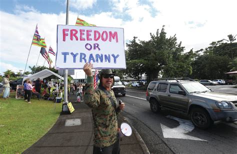 Residents protest failed injunction against COVID restrictions - Hawaii Tribune-Herald