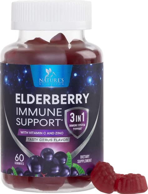 Nature S Sambucus Elderberry Gummies Immune Gummies With Vitamin C And