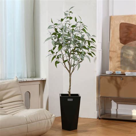 Primrue Adcock Artificial Olive Tree With White Taper Planter