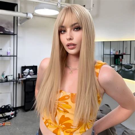 Amazon EMMOR Light Blonde Wig With Bangs For Women Long Straight