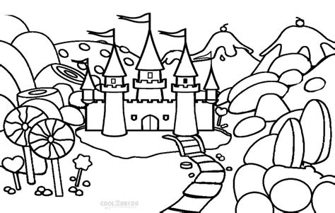 Gambar Surprising Candy Castle Coloring Page Candyland Pages Characters