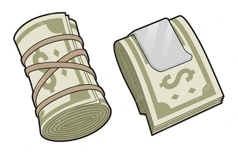 Premium Vector | Set of money illustration Money roll money clips ...