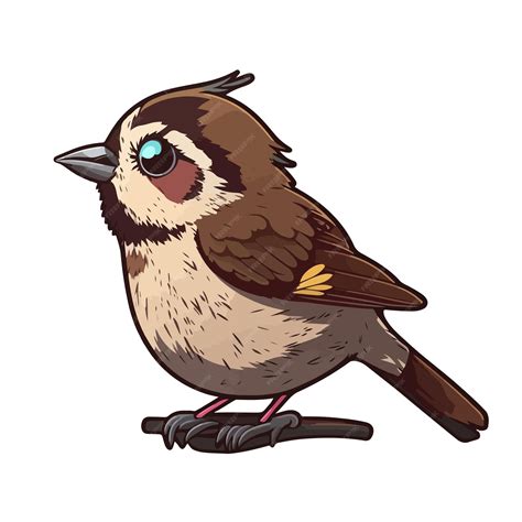 Premium Vector Cute Sparrow Cartoon Style