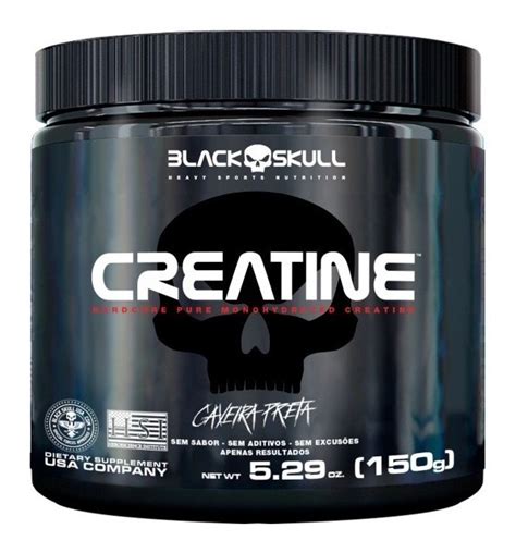 Creatina 150g Turbo Em Pó Monohidratada Pote Black Skull Parcelamento