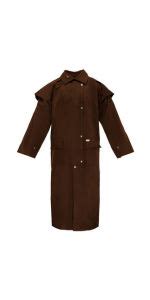 Amazon RESISTANCE Unisex Western Oilskin Waterproof Duster Coat