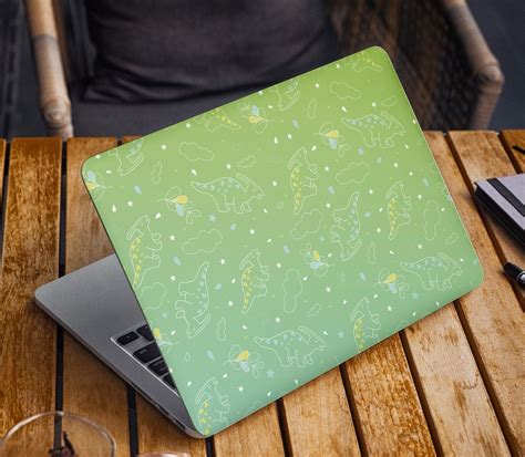 Dinosaurs Laptop Skin Sticker Green Notebook Vinyl Decal Dell - Etsy