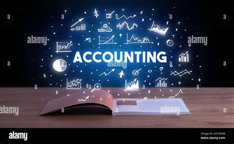 Accounting Inscription Coming Out From An Open Book Business Concept