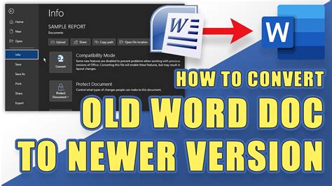 How To Convert An Old Word Document To A Newer Version Easily