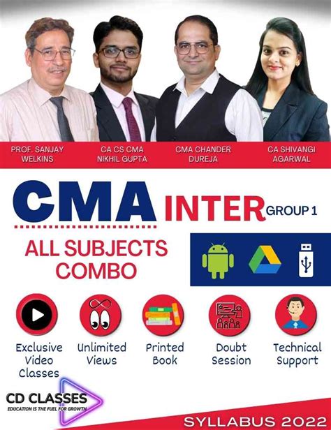 CMA Inter Group 1 All Subjects Combo New Syllabus 2022 CD Classes