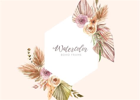 Free Vector Watercolor Boho Frame Design