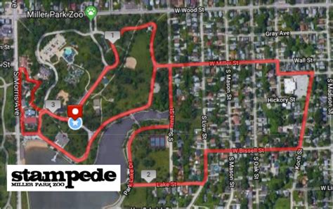 Miller Park Zoo Stampede: Course Map